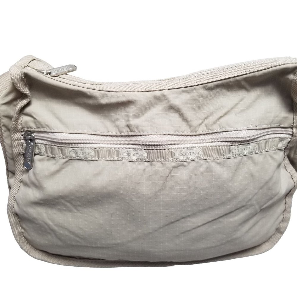 LeSportsac Tan Beige Crossbody Purse Bag Medium VTG Travel 1980 1990 Made in USA